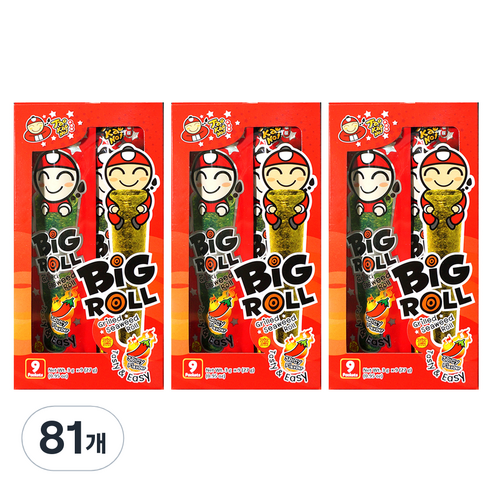 타오케노이 빅롤 김스낵 스파이시, 3g, 81개