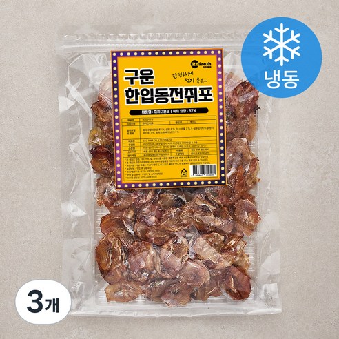 리프레쉬 구운 한입동전쥐포 (냉동), 400g, 3개