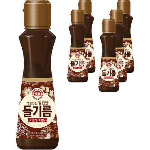 해표 참진한 들기름, 320ml, 6개