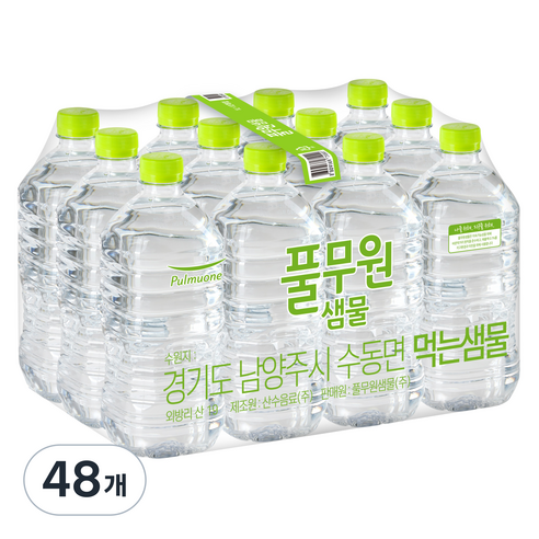 풀무원샘물 생수 무라벨, 1L, 48개