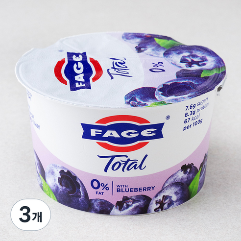 파예 무지방 그릭 요거트 블루베리, 150g, 1개입, 3개