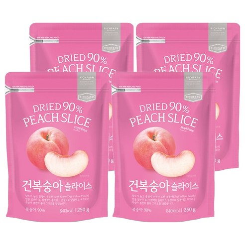리치팜너트 건복숭아 슬라이스, 250g, 4개