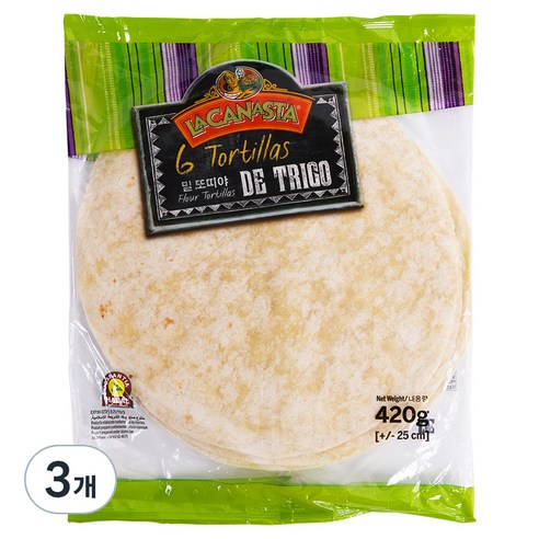 라카나스타 밀 또띠야 25cm, 420g, 3개
