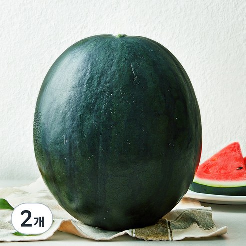 흑미 11brix 수박, 10kg 미만, 2개