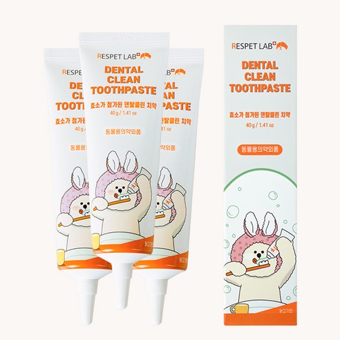 리스펫랩 강아지 고양이 덴탈 클린 효소치약, 40g, 3개