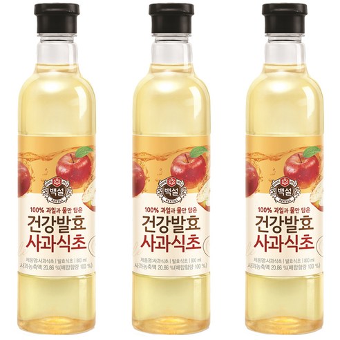 백설 건강발효 사과식초, 800ml, 3개