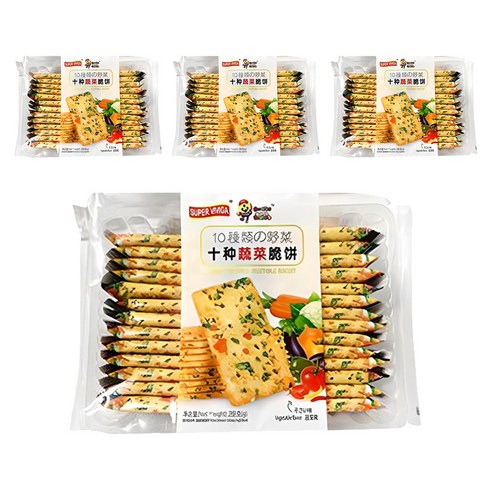 슈퍼비비가 크리스피 10가지 야채맛 비스킷, 288g, 4개