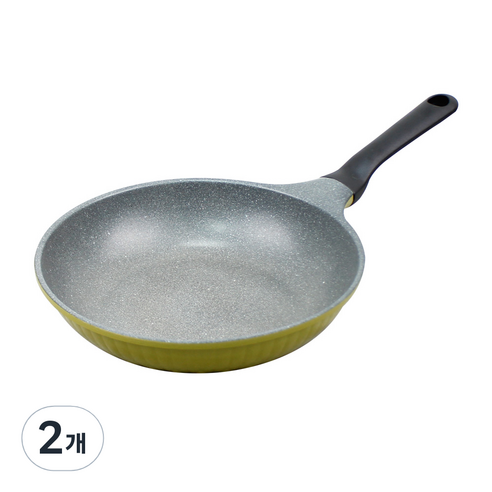 리빙온 올리브 스톤 후라이팬, 24 cm, 2개