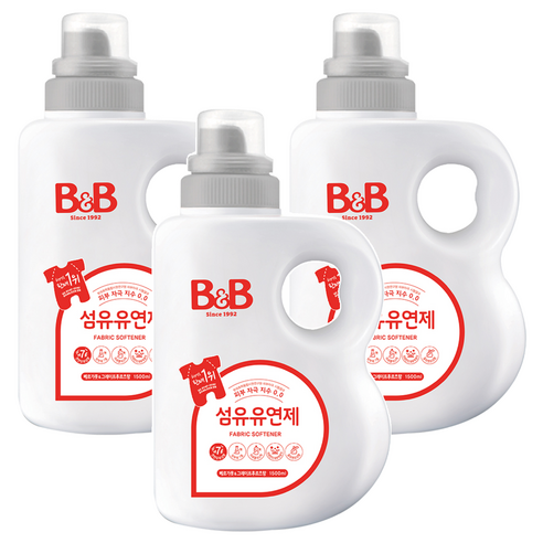 비앤비 섬유유연제 베르가못&그레이프후르츠향 용기형, 1.5L, 3개