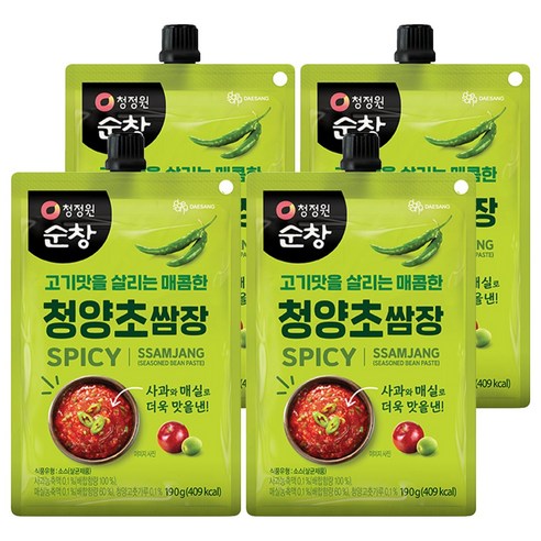 청정원순창 청양초쌈장, 190g, 4개