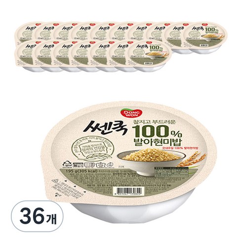 동원 100% 발아현미밥, 195g, 36개