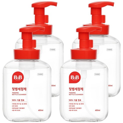 비앤비 거품형 용기 젖병세정제, 450ml, 4개