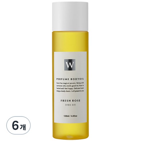 화이트센트 향기좋은 모이스처 마사지 바디오일 프레쉬로즈, 120ml, 6개