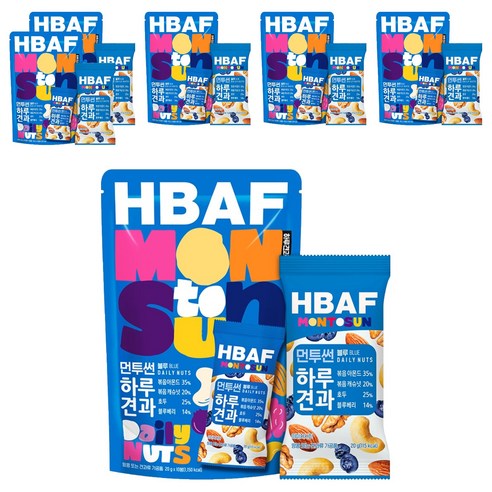 HBAF 바프 먼투썬 하루견과 블루, 200g, 6개