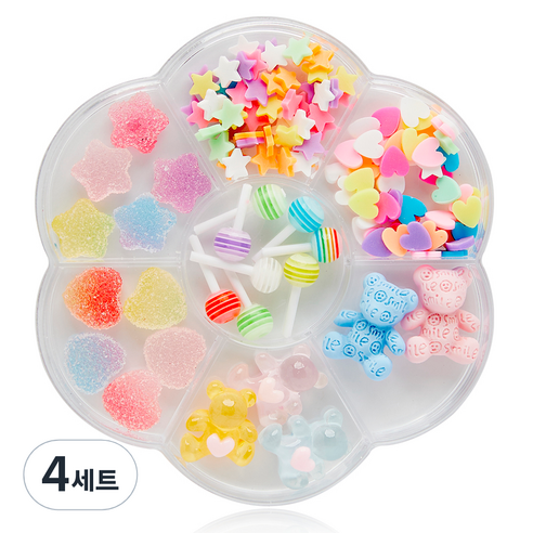 메이브라운 캔디스톤 믹스 네일파츠 7종 세트, 4세트, 혼합색상