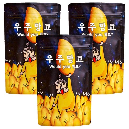 우주망고 슬라이스 반건조 망고, 200g, 3개