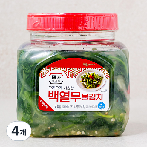 종가 백열무 물김치, 1.2kg, 4개