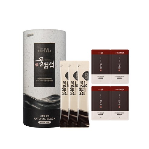 씨드비 새치 물염색제 + 채우담 샴푸 2p + 트리트먼트 2p, 내추럴블랙, 1세트