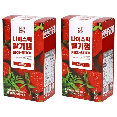 초록원 나이스틱 딸기잼 10p, 200g, 2개