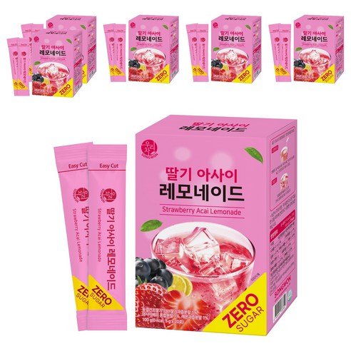 우리차 딸기 아사이 레모네이드 분말, 5g, 20개입, 6개