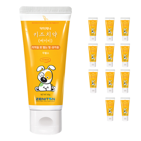 제니튼 닥터제니 키즈치약 베이비, 60g, 12개