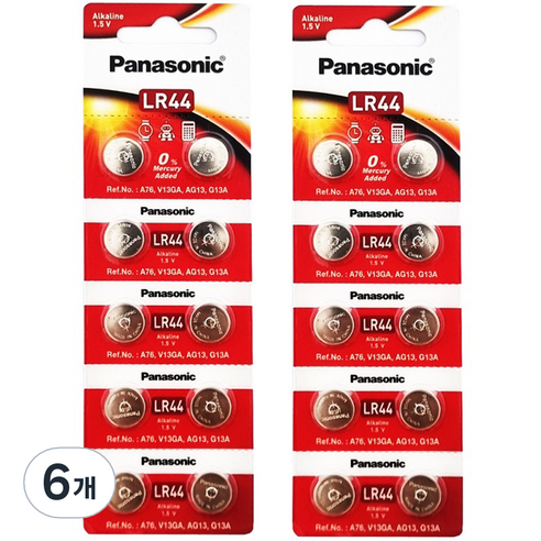 파나소닉 알카라인 코인건전지, 10개입, 6개