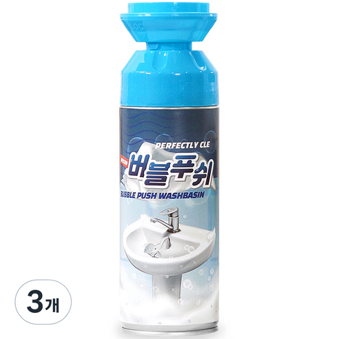 버블푸쉬 배수구 세면대 살균 탈취 청소 세정제, 3개, 250g