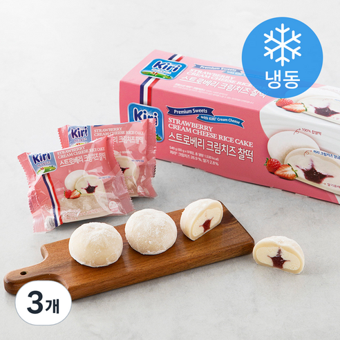 끼리 크림치즈 찰떡 스트로베리 (냉동), 540g, 3개