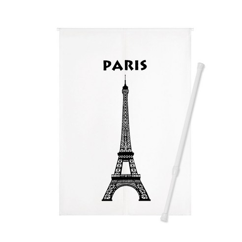 하이어데코 가림막 커튼 일체형 + 커튼봉, 파리에펠탑