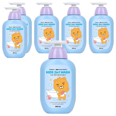 베비언스 리틀카카오프렌즈 키즈 헤어 앤 바디워시 블루, 390ml, 6개