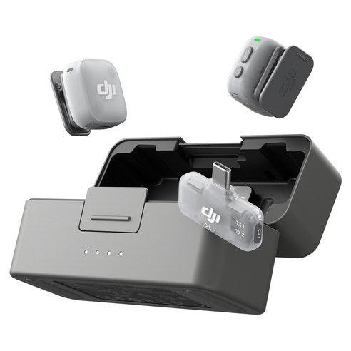 DJI 무선 Mic Mini 2 TX 송신기 2p + 모바일 RX 수신기 1p + 충전 케이스 세트, 혼합색상