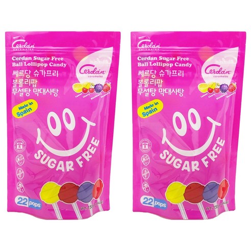 카라멜세르단 슈가프리 무설탕 볼롤리팝 막대사탕, 150g, 2개