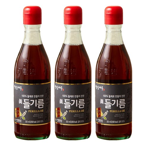 밥상마루 100% 들깨로 만들어 진한 들기름, 350ml, 3개