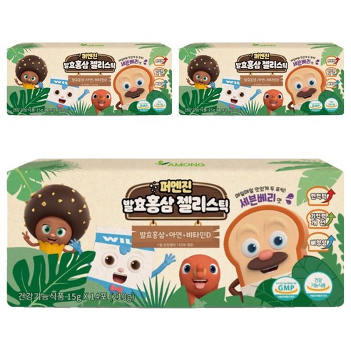 퍼멘진 발효홍삼 젤리스틱 14포, 3개, 210g