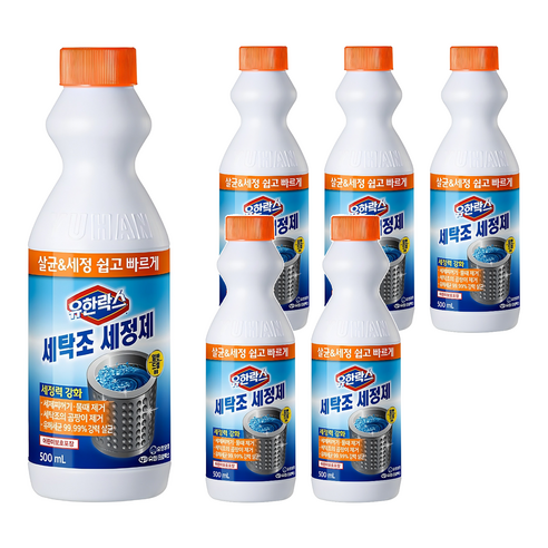 유한락스 세탁조 세정제, 500ml, 6개