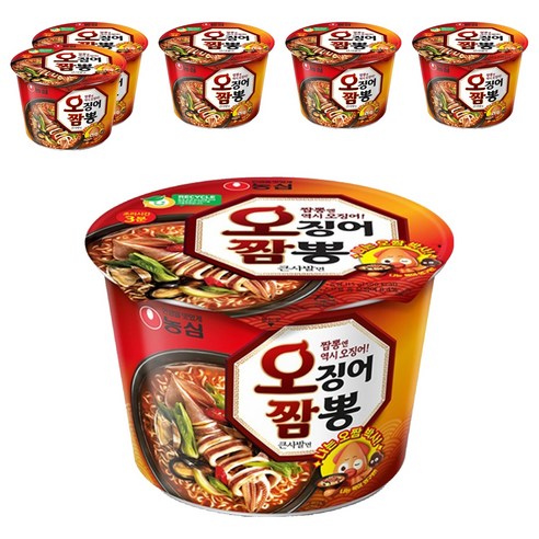 농심 오징어짬뽕 컵, 6개