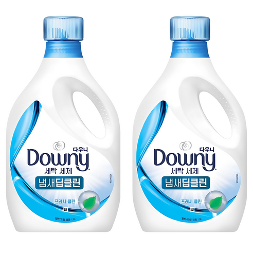 다우니 냄새 딥클린 프레시 클린 세탁세제 본품, 1.9L, 2개