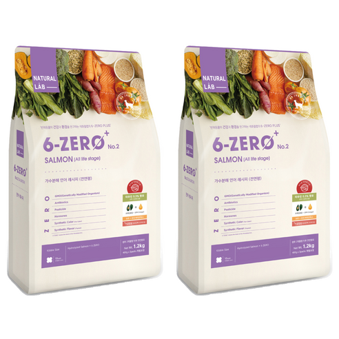 네츄럴랩 전연령 6 ZERO PLUS CAT 2 건식사료, 2개, 가수분해 연어, 1.2kg