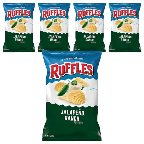 러플스 할라피뇨 렌치맛 감자칩, 184.2g, 5개