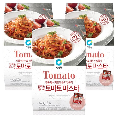 청정원 갈릭 앤 어니언 토마토 파스타, 644.4g, 3개