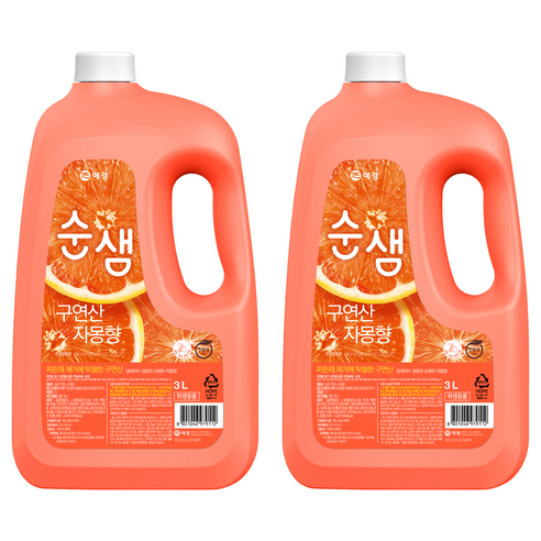 순샘 구연산 자몽향 주방세제, 2개, 3L