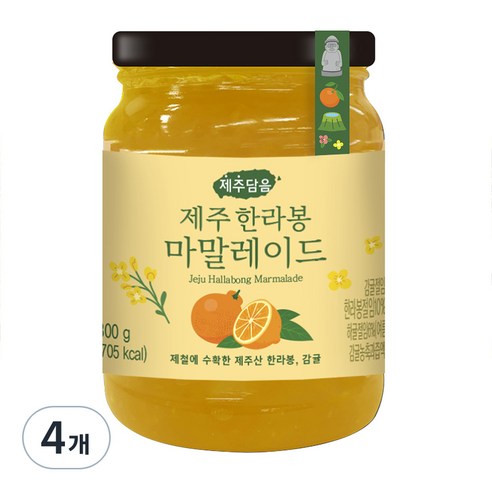 오뚜기 제주담음 한라봉 마말레이드 잼, 300g, 4개