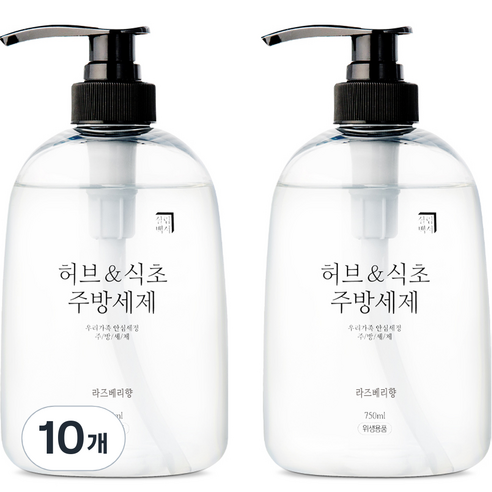 살림백서 허브 앤 식초 주방세제 라즈베리향, 10개, 750ml