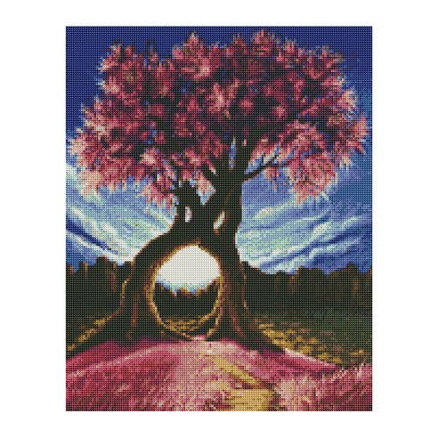 플레이어바웃 사랑의 나무 DIY 보석십자수 세트 40 x 50 cm, 사랑의나무, 1개
