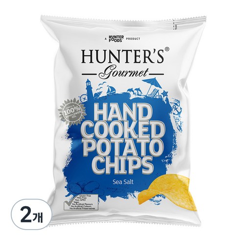 헌터스고메 수제감자칩 시솔트 천일염맛 글루텐프리, 125g, 2개