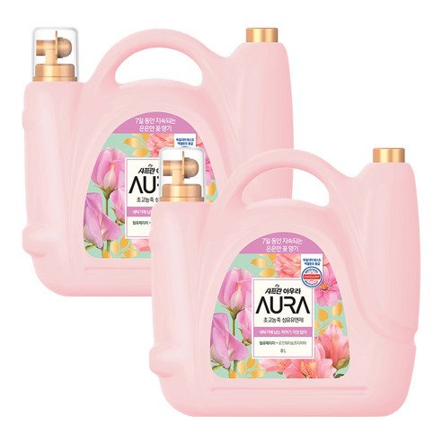 AURA 초고농축 섬유유연제 윌 유 메리 미 본품, 8L, 2개