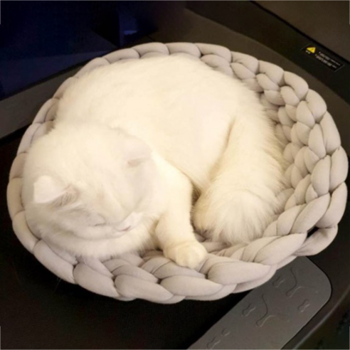 당감샵 고양이 자이언트 빅얀 니트 바구니, S(35cm), 그레이, 1개