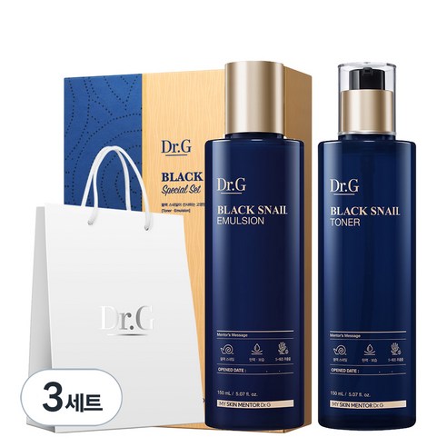 닥터지 블랙 스네일 토너 + 에멀전 특별 선물세트, 1세트 (150ml + 150ml)