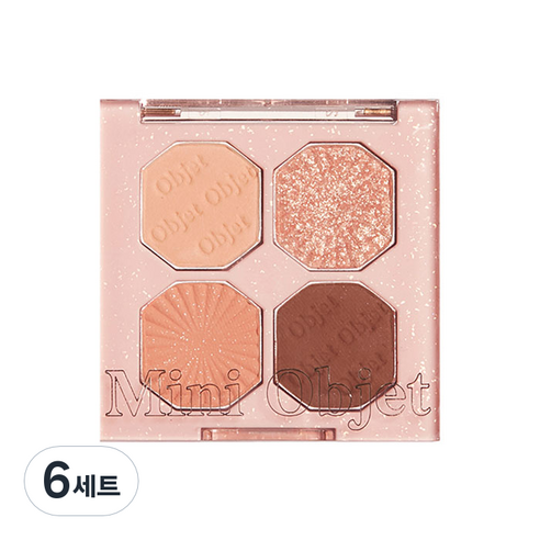 에뛰드 플레이 컬러 아이즈 미니 오브제 아이팔레트, 2 피치쉘트레이, 6세트