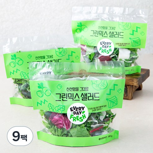 신선함을 그대로 그린믹스 샐러드, 80g, 9팩